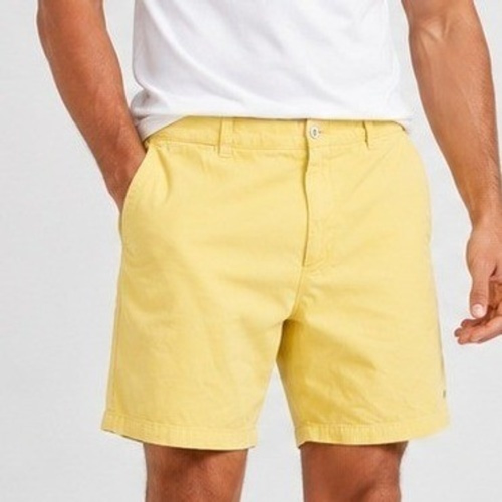 Polo Ralph Lauren GI Short Fit Mens Chino Shorts 39 Yellow Cotton Flat Front
